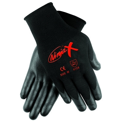 MCR Safety N9674XL Ninja X Bi-Polymer Coated Palm Gloves, X-Large, Black