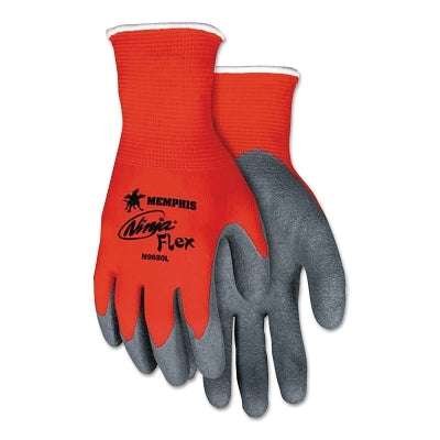 MCR Safety N9680XL Ninja Flex N9680 15-ga Nylon Rubber-Latex Coated Gloves X-Large Gray/Red