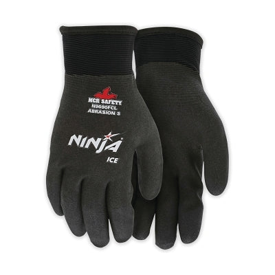 MCR Safety N9690FCM Ninja Ice HPT Fully Coated Insulated Work Gloves Medium Black