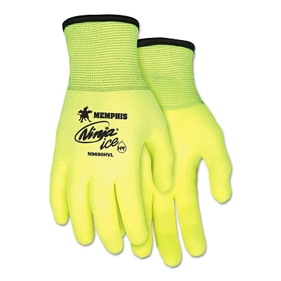 MCR Safety N9690HVM Ninja Ice Hi-Vis Gloves, Medium, Hi-Vis Lime/White