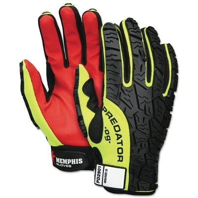 MCR Safety PD2901M Predator Multi-Task Gloves, Medium, Synthetic Leather, Black/Hi-vis Yellow