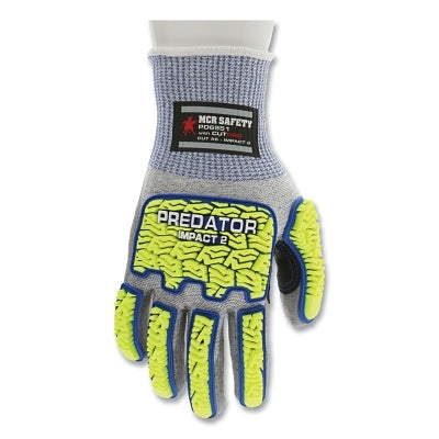 MCR Safety PD6951XXL Predator Mechanics Work Gloves, HyperMax/Polyurethane/PD6 Tire Tread, 2X-Large, Gray Knit/Coating