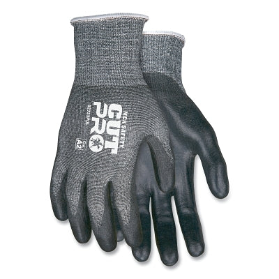 MCR Safety VP92723PUXS CutPro 92723PU 13-ga HyperMax PU Coated Gloves, X-Small, Salt-and-Pepper/Black, Vend Pack