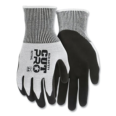 MCR Safety VP92754BPL CutPro 92754BP 13-ga HyperMax PU Coated Gloves, Bi-Polymer, Large, Salt-and-Pepper/Black, Vend Pack