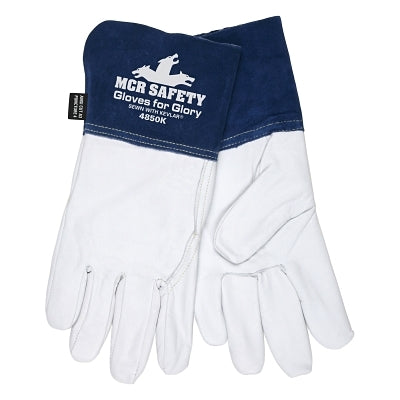 MCR Safety 4850KMED Gloves For Glory, Leather, Medium, White