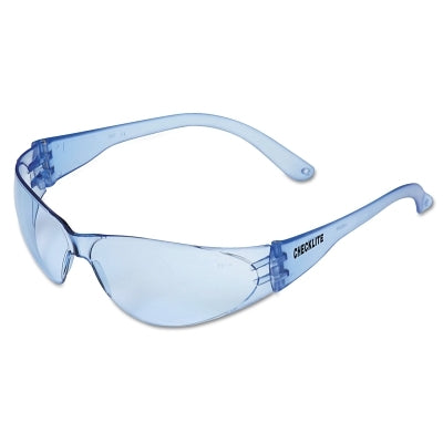 MCR Safety CL113 Checklite CL1 Frameless Safety Glasses Polycarbonate Light Blue Lens Duramass Light Blue Polycarbonate Temples