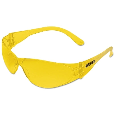 MCR Safety CL114 Checklite CL1 Frameless Safety Glasses Polycarbonate Amber Lens Duramass Amber Polycarbonate Temples