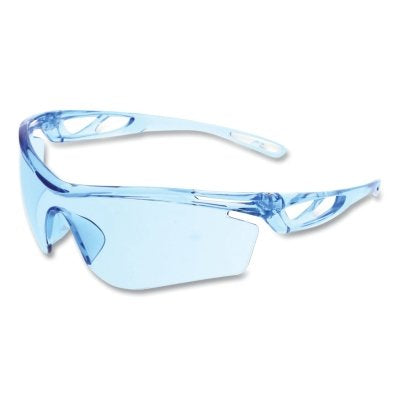 MCR Safety CL413 Checklite CL4 Series Safety Glasses Polycarbonate Light Blue Lens Polycarbonate Light Blue Frame Duramass Hard Coat