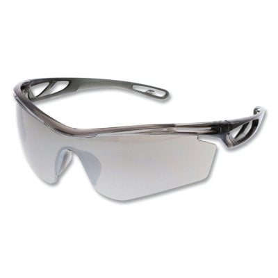 MCR Safety CL417 Checklite CL4 Series Safety Glasses Polycarbonate Silver Mirror Lens Polycarbonate Smoke Frame Duramass Hard Coat