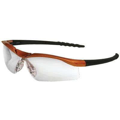 MCR Safety DL210AF DALLAS Protective Eyewear, Clear Lens, Anti-Fog, Nuclear Orange Frame
