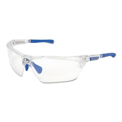 MCR Safety DM1320PF Dominator DM3 Safety Glasses, Polycarbonate Clear Lens, MAX6, Clear Polycarbonate/Blue TPR