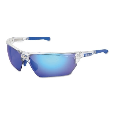 MCR Safety DM1328B Dominator DM3 Safety Glasses Polycarbonate Blue Diamond Mirror Lens Duramass Clear Polycarbonate/Blue TPR