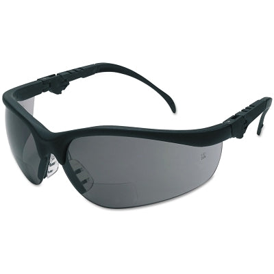 MCR Safety K3H10G Klondike KD3 Series Bifocal Reader Safety Glasses Gray Lens Black Frame 1.0 Diopter