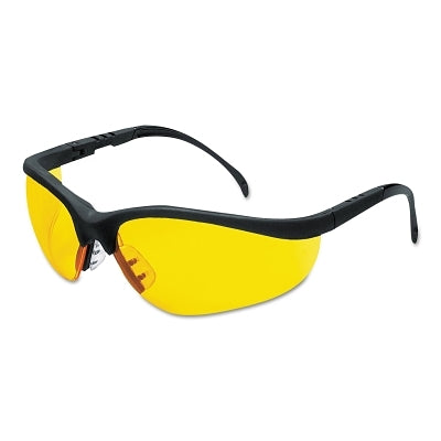 MCR Safety KD114 Klondike KD1 Series Protective Eyewear Amber Polycarbonate Lens Duramass Hard Coat Black Nylon Frame