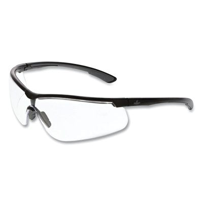MCR Safety KD710PF Klondike KD7 Series Safety Glasses Polycarbonate Clear Lens/Black Frame Black/Gray Temple MAX6 Anti-Fog