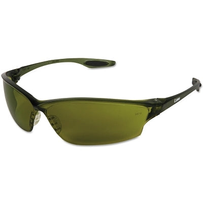 MCR Safety LW2130 Law 2 Protective Eyewear, Green Lens, Duramass HC/Filter 3.0, Black Frame, Nylon
