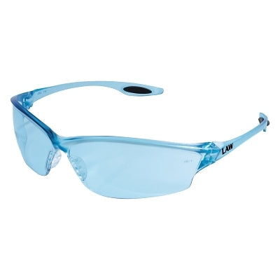 MCR Safety LW213 Law LW2 Series Safety Glasses Light Blue Lens TPR Nose Piece and Temple Inserts Light Blue Frame