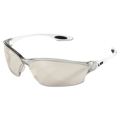 MCR Safety LW219 Law LW2 Series Safety Glasses Indoor Outdoor Mirror Lens TPR Nose Piece and Temple Inserts Clear Frame