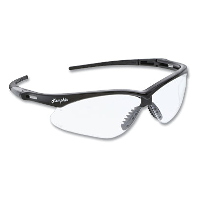 MCR Safety MP110AF Memphis MP1 Safety Glasses Clear Polycarbonate Lens UV-AF Anti-Fog Coating Black Frame/Temple