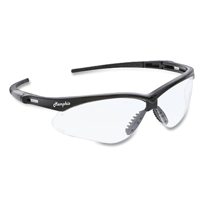MCR Safety MP110DC Memphis MP1 Safety Glasses, Clear, Polycarbonate Lens, MAX36 Dual-Coated, Black Frame/Temple