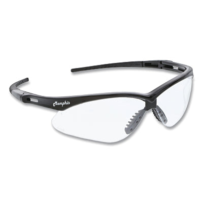 MCR Safety MP110PF Memphis MP1 Safety Glasses, Clear, Polycarbonate Lens, MAX6 Anti-Fog Coating, Black Frame/Temple