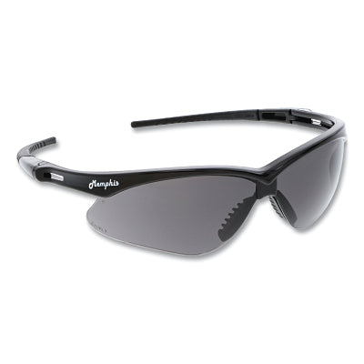MCR Safety MP112PF Memphis MP1 Safety Glasses, Gray, Polycarbonate Lens, MAX6 Anti-Fog Coating, Black Frame/Temple