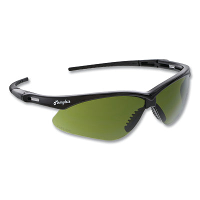 MCR Safety MP1130 Memphis MP1 Safety Glasses, Green Filter 3.0, Polycarbonate Lens, Duramass Scratch Resistant Coating, 2.0, Black Fr/Temple
