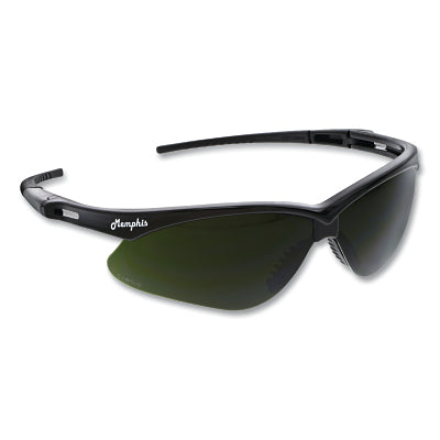 MCR Safety MP1150 Memphis MP1 Safety Glasses, Green Filter 5.0, Polycarbonate Lens, Duramass Scratch Resistant Coating, 2.0, Black Fr/Temple