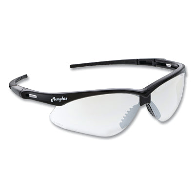 MCR Safety MP119 Memphis MP1 Safety Glasses I/O Clear Mirror Polycarbonate Lens Duramass Scratch Resistant Coating Black Frame/Temple