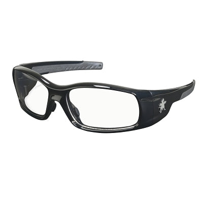 MCR Safety SR110 Swagger Safety Glasses Clear Lens Duramass Hard Coat Black Frame