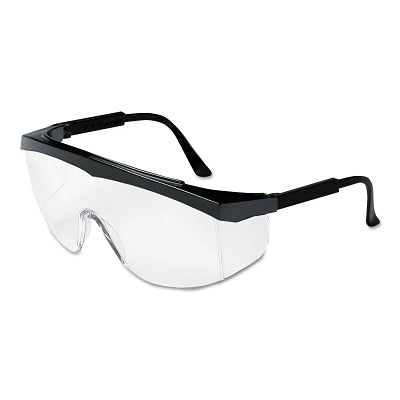 MCR Safety SS010 Stratos Spectacles Clear Lens Polycarbonate Uncoated Black Frame Nylon