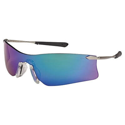 MCR Safety T411G RUBICON METAL TEMPLE SAFETY GLASSES EMERALD LENS