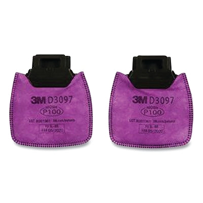 3M 7100213150 Secure Click HF-800 Series Cartridge/Filter, Particulate Filter, P100 w/Nuisance Level OV Relief, Magenta