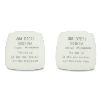 3M 7100213434 Secure Click HF-800 Series Cartridge/Filter, Particulate Filter, P95, White, 20 EA/CT