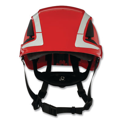 3M 7100175566 SecureFit Safety Helmet, Vented, w/Reflective Tape, Red
