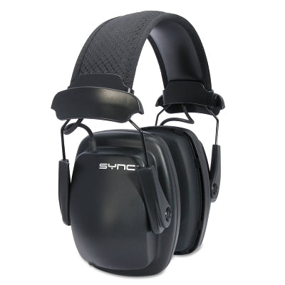 Honeywell Howard Leight 1030110 Sync Stereo Earmuff, 25 dB NRR, Black, Over the Head