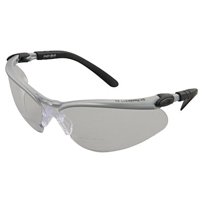 3M 7000127490 BX Safety Eyewear, +1.5 Diopter Polycarbon Hard Coat Lenses, Silver/Black Frame