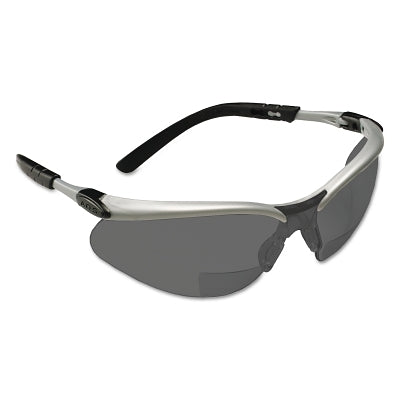 3M 7000127492 BX Safety Eyewear, Gray +1.5 Diopter Polycarbonate Hard Coat Lenses, Silver/Blk