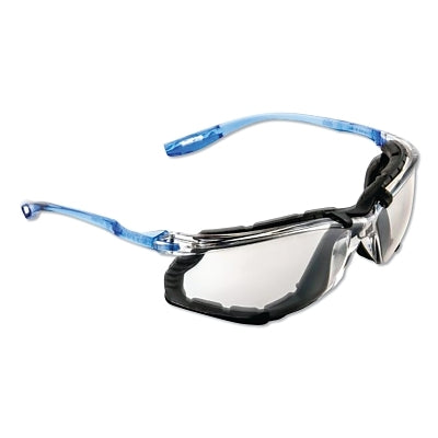 3M 7000128261 Virtua CCS Protective Eyewear, I/O Mirror Polycarbonate Lens, Anti-Fog, Clear Plastic Frame, Light Blue Temple