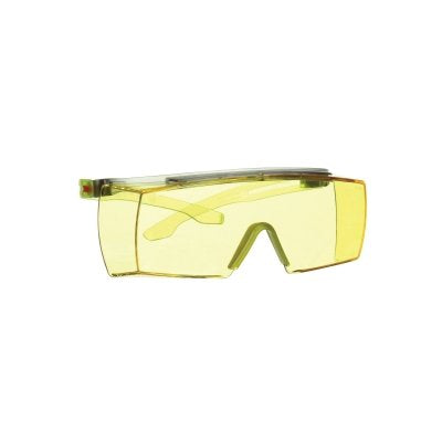 3M 7100203192 SecureFit 3700 Series Safety Glasses, Over-The-Glass, PC, Scotchgard Anti-Fog, Amber Shade, PC Green Frame