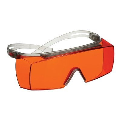 3M 7100221021 SecureFit 3700 Series Safety Glasses, Over-The-Glass, Polycarbonate, Anti-Scratch, Orange Shade, PC Gray Frame