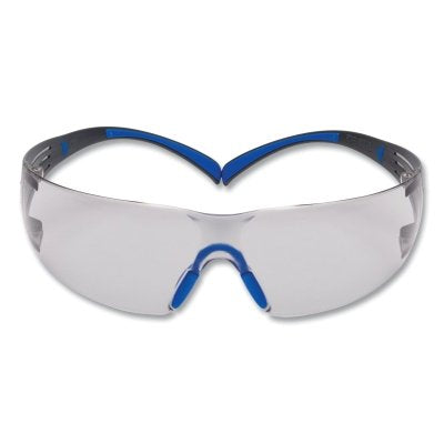 3M 7100156103 SecureFit 400 Series Protective Eyewear, Gray I/O Poly Lens, Anti-Fog/Anti-Scratch, Black/Blue Plastic Temples