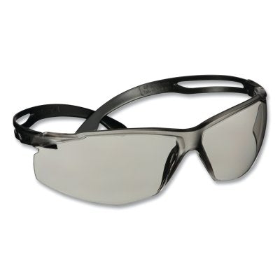 3M 7100228721 SecureFit 500 Series Protective Eyewear, Polycarbonate, Anti-Scratch, Anti-Fog, Gray I/O Shade, Black Plastic Frame