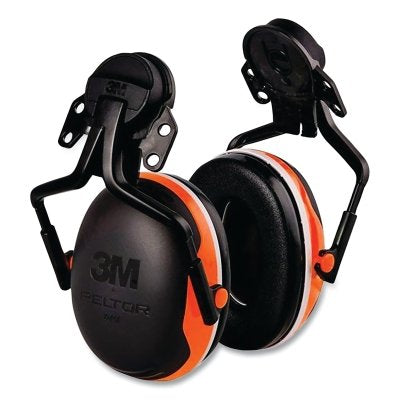 3M 7100097526 PELTOR X Series Earmuffs, Forestry Orange, Hard Hat Mounted
