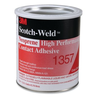 3M 7000000803 Neoprene High Performance Contact Adhesives 1357, 1 gal, Can, Gray/Green