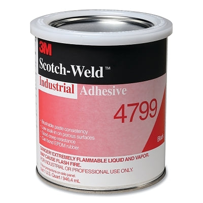 3M 7000121416 Industrial Adhesive, 4799, 1 qt, Can, Black