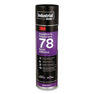 3M 7000046590 Polystyrene Foam Insulation 78 Spray Adhesive, 17.9 oz, Aerosol Can, Clear, Contains 1,1-Difluoroethane