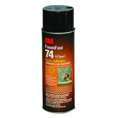 3M 7000121435 FoamFast Spray Adhesive, 74, 24 fl oz oz, Aerosol Can, Clear