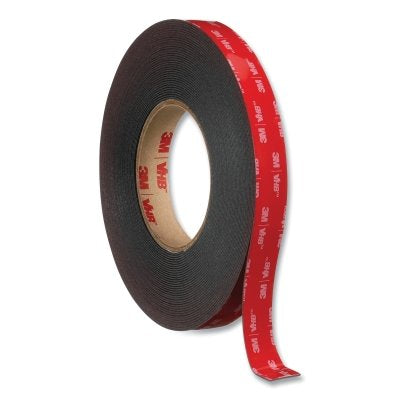 3M 7000028971 VHB Tape, 5952, 1/2 in W x 36 yd L, 45 mil Thick, Black