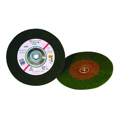 3M 7100123075 Green Corps Depressed Center Wheel, 7 in Dia, 1/4 in Thick, 5/8 Arbor, 36 Grit